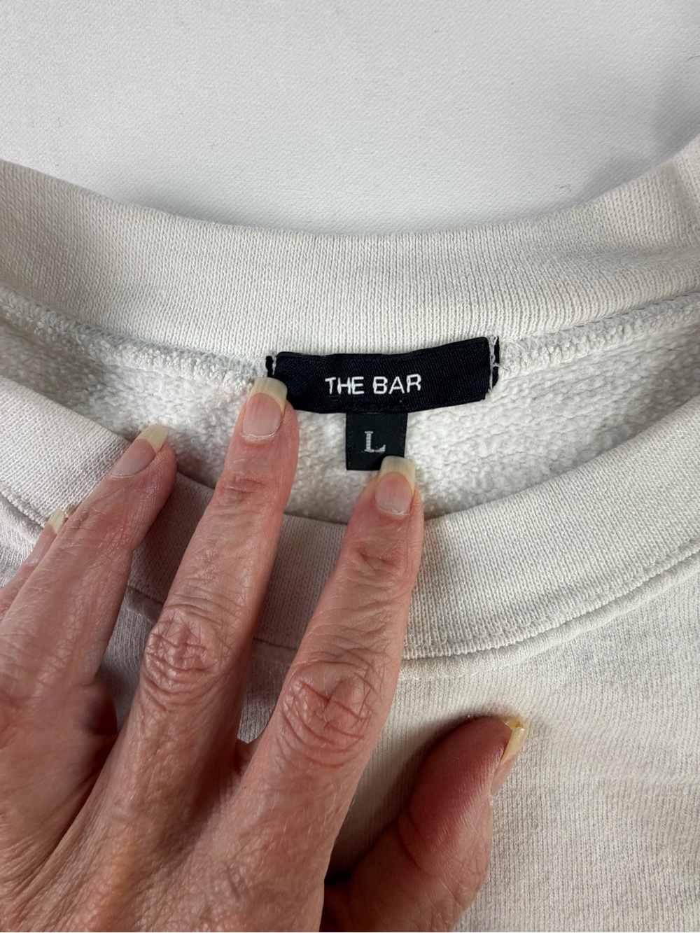 The Bar Varsity White Crewneck Oversized Sweatshirt with Pink Logo - Large - Picture 11 of 15
